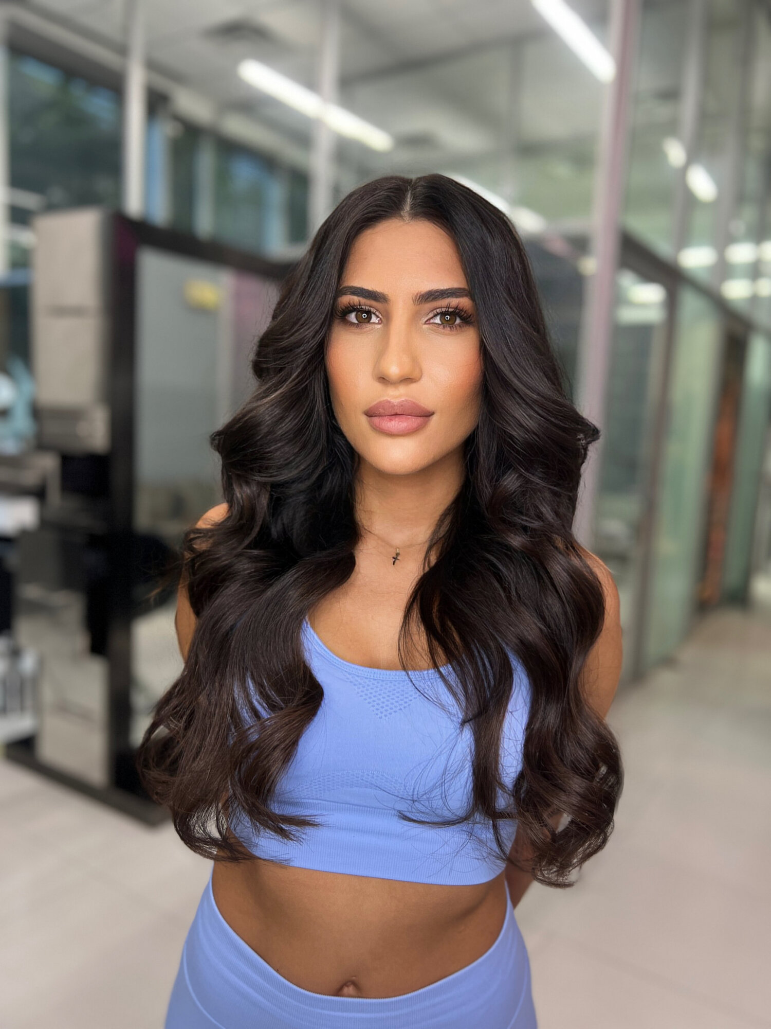 Status Hair client showing soft, blended INVISI Links result